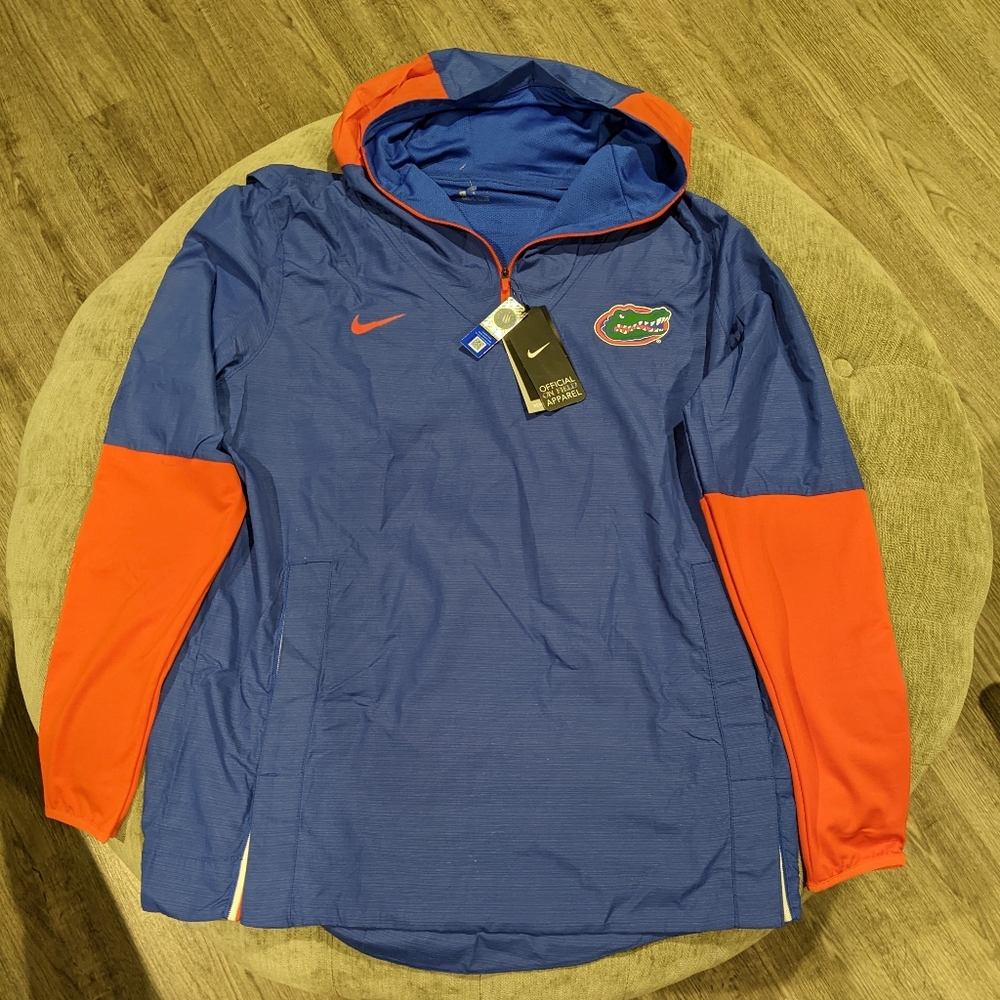 Nike On Field Florida Gators Jacket Hoodie Windbreaker, Men's Large, Orange/Blue